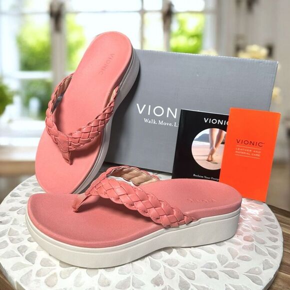 Vionic Sunrise Kenji Orthotic Supportive Toe Post Platform Slip-On Sandal Women’ - Picture 5 of 11